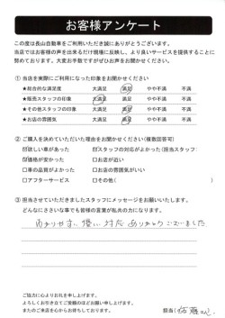 2023年5月4日の有限会社長山自動車整備工場 軽未使用車専門店のお客様