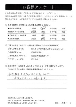 2024年1月28日の有限会社長山自動車整備工場 軽未使用車専門店のお客様