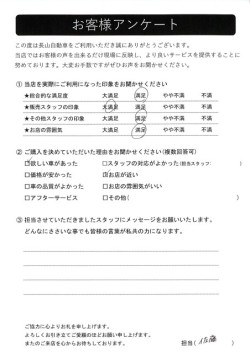 2024年1月28日の有限会社長山自動車整備工場 軽未使用車専門店のお客様