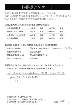 2024年4月29日の有限会社長山自動車整備工場 軽未使用車専門店のお客様