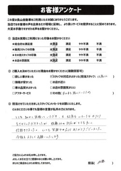 2022年9月23日の有限会社長山自動車整備工場 軽未使用車専門店のお客様