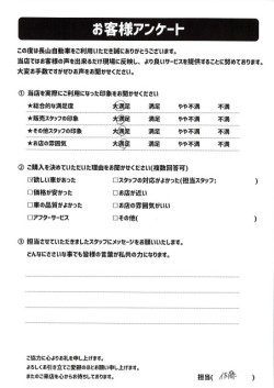 2023年4月6日の有限会社長山自動車整備工場 軽未使用車専門店のお客様
